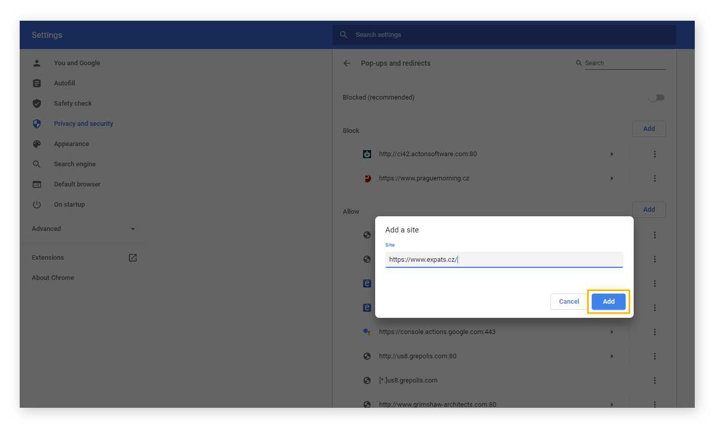BLOCK OR ALLOW POP UPS IN CHROME GPO visual data 6
